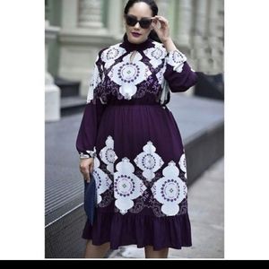 Girl with Curves x Lane Bryant Purple Medallion Dress Size 24
